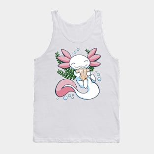 Axolotl with a Seashell - Cute Axolotl Design Tank Top